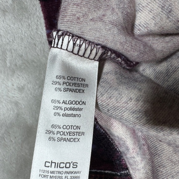 Chico’s Zenergy Velour Velvet Paisley Printed Boho Pull On Purple Pants 0 (US S) - Picture 16 of 16